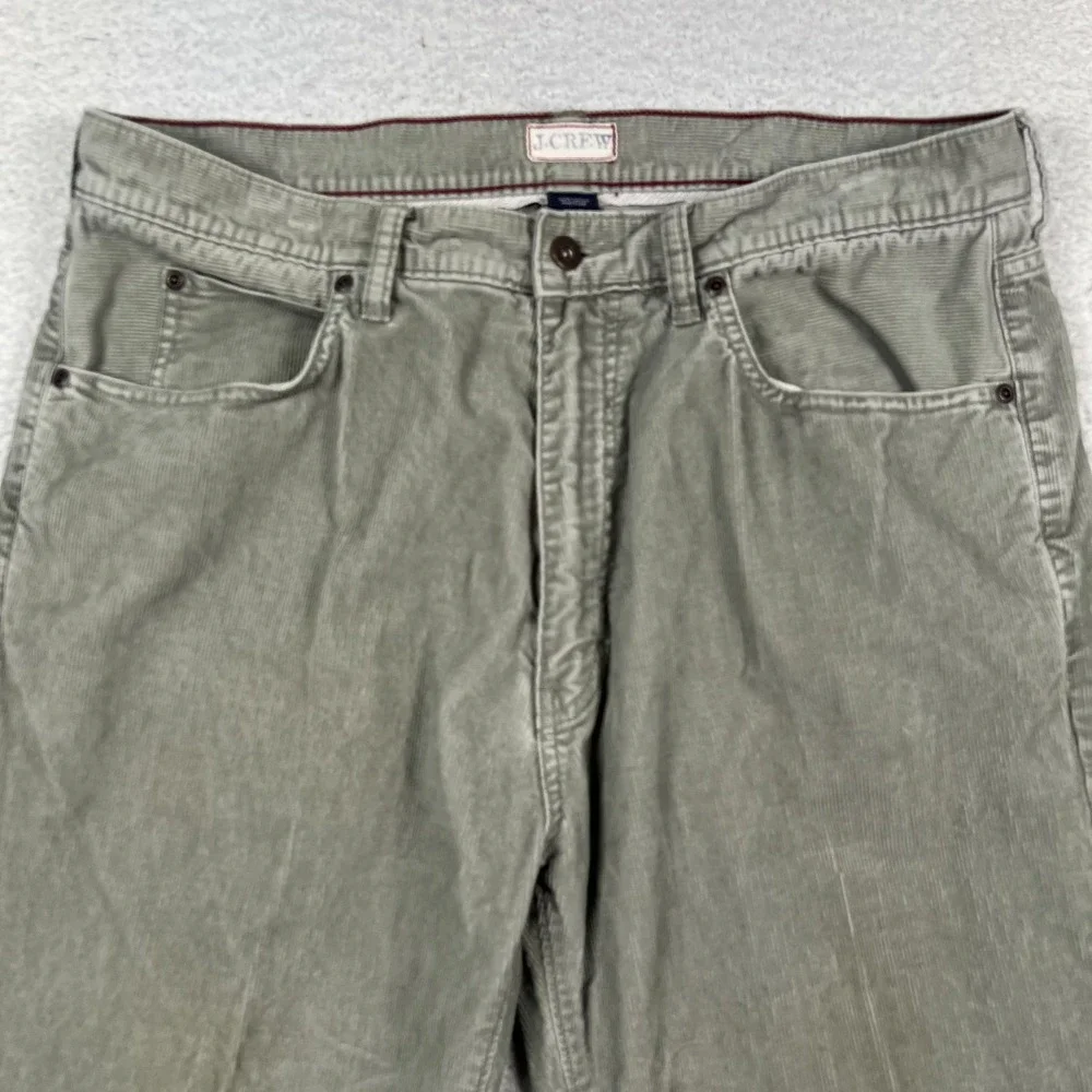 J Crew Vintage Cord Pants Mens 36x32 Straight Leg Corduroy Green Y2K Baggy Retro